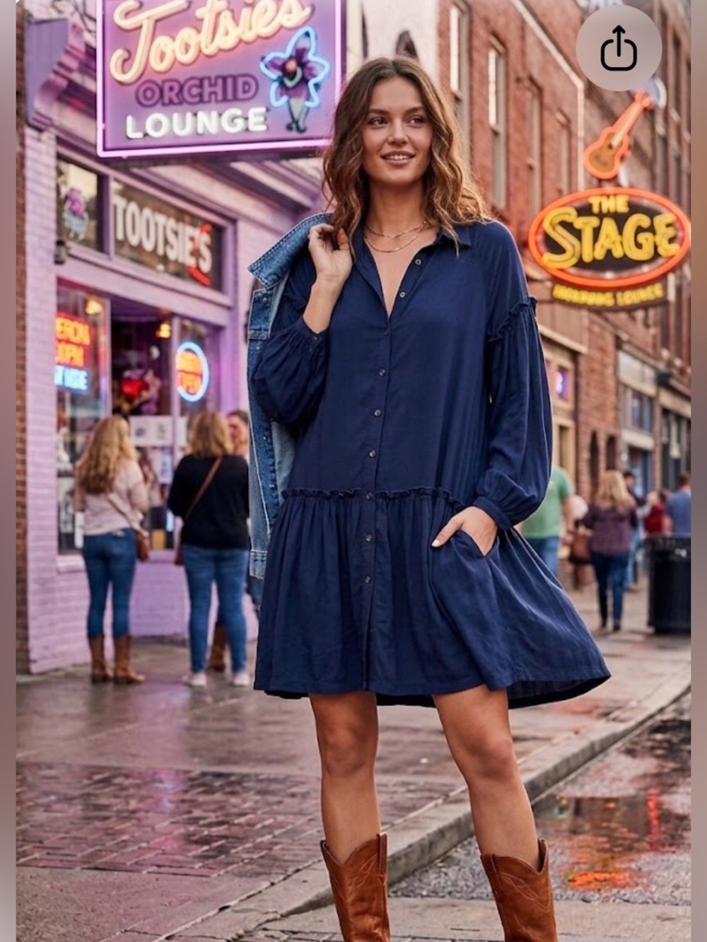 Free People Navy Dropwaist Babydoll Dress Small EUC